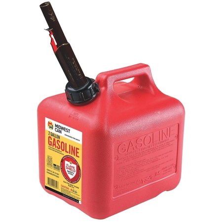 MIDWEST CAN 2 gal Red High Density Polyethylene Gas Can MI571451
